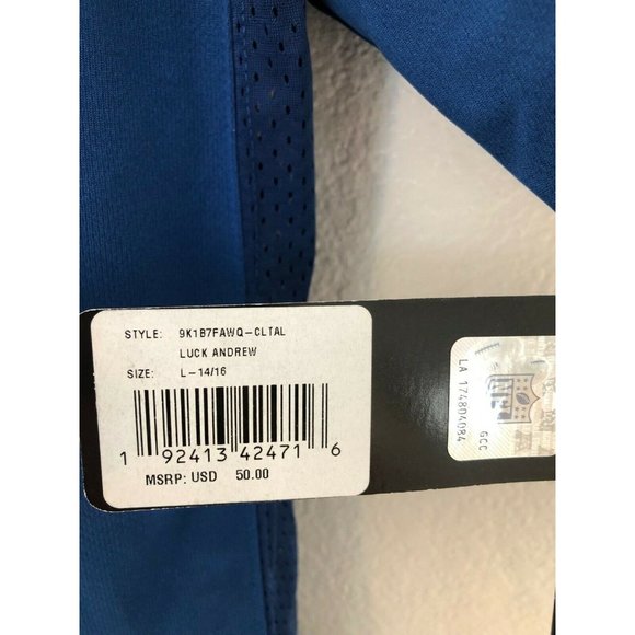 NFL Team Apparel Indianapolis Colts Andrew Luck Blue Short Sleeve Jersey Boy's S - Picture 6 of 8